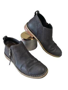 UGG Clementine Side Zip Ankle Boots Size 8 Brown Leather Booties Sherpa Insole